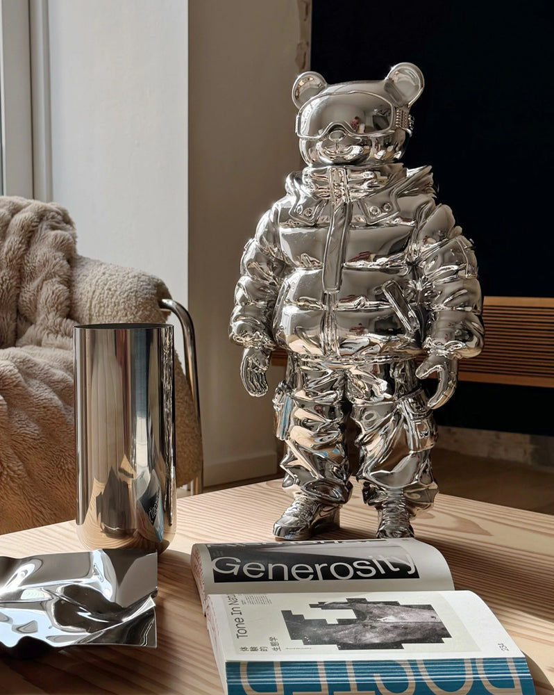 Chrome Astrobear Sculpture, 50cm