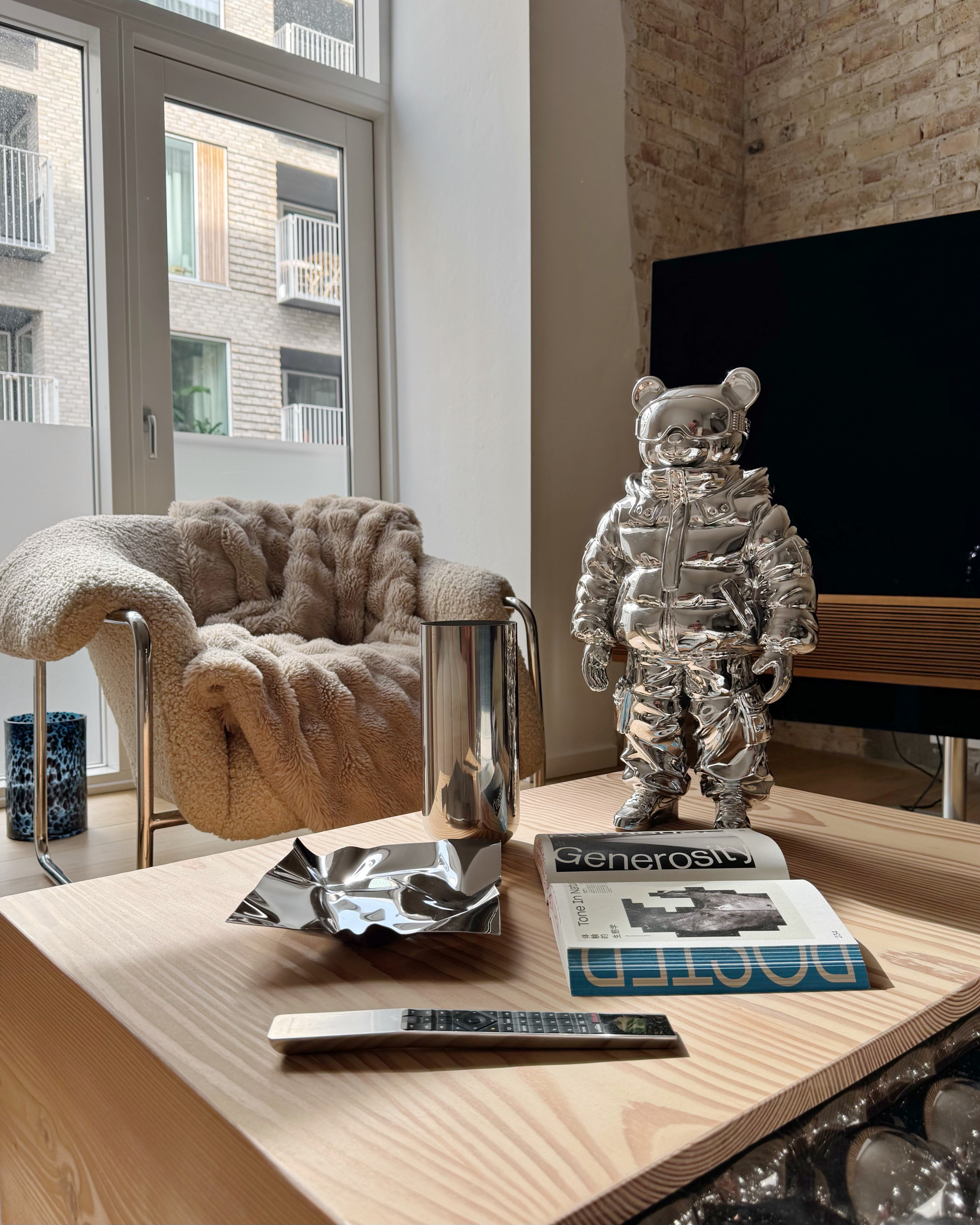 Chrome Astrobear Sculpture, 50cm