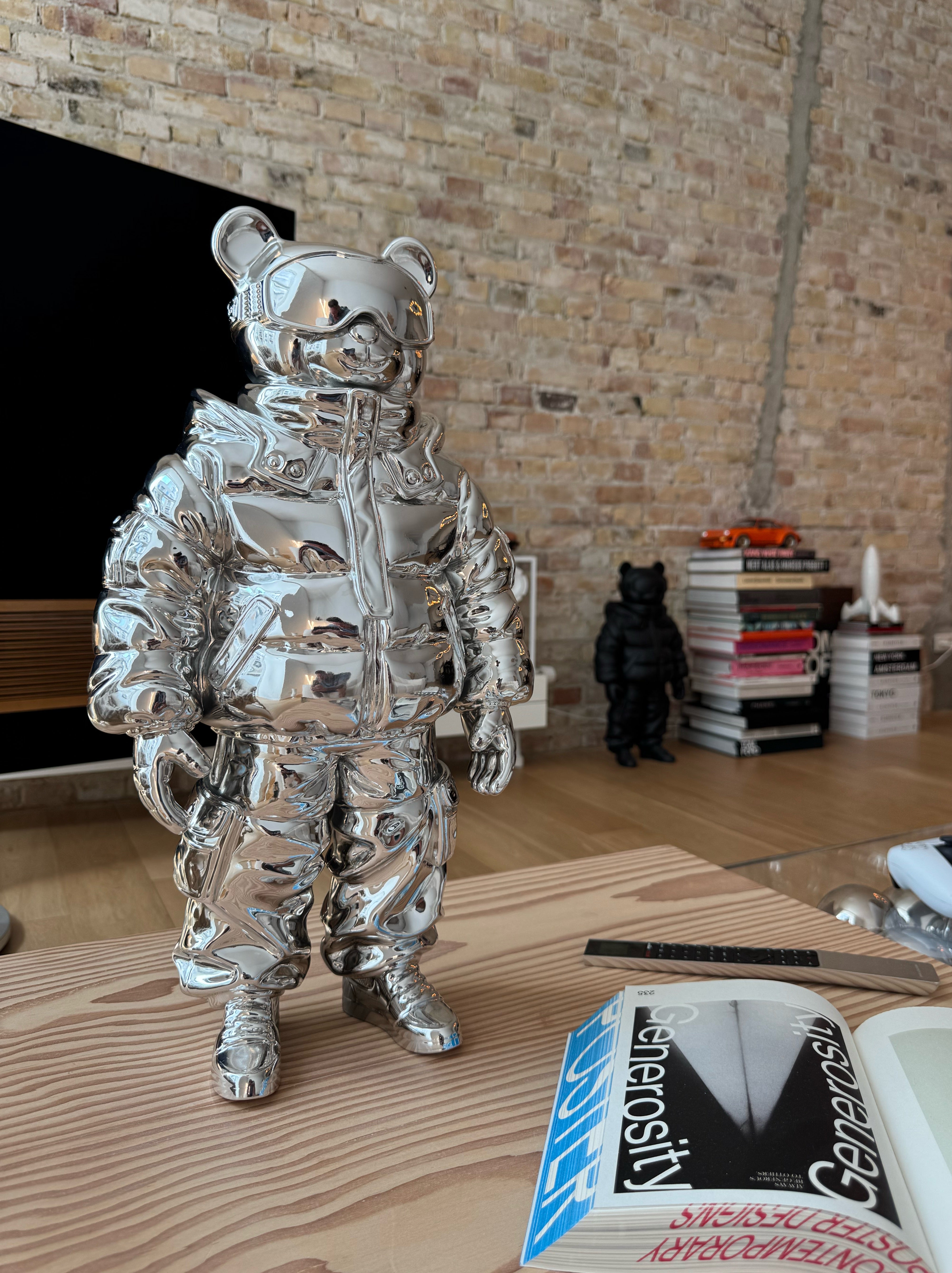 Chrome Astrobear Sculpture, 50cm