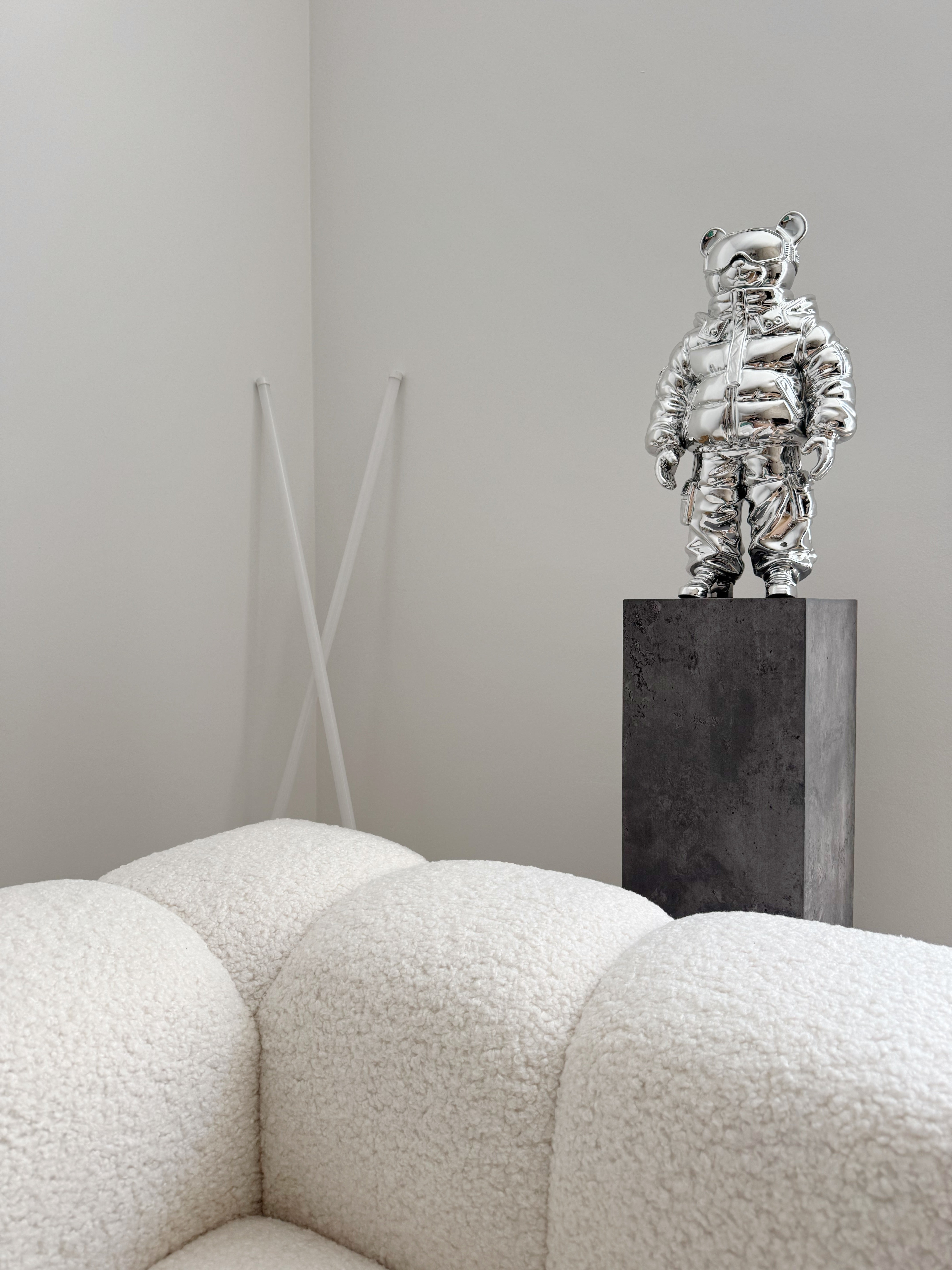 Chrome Astrobear Sculpture, 50cm