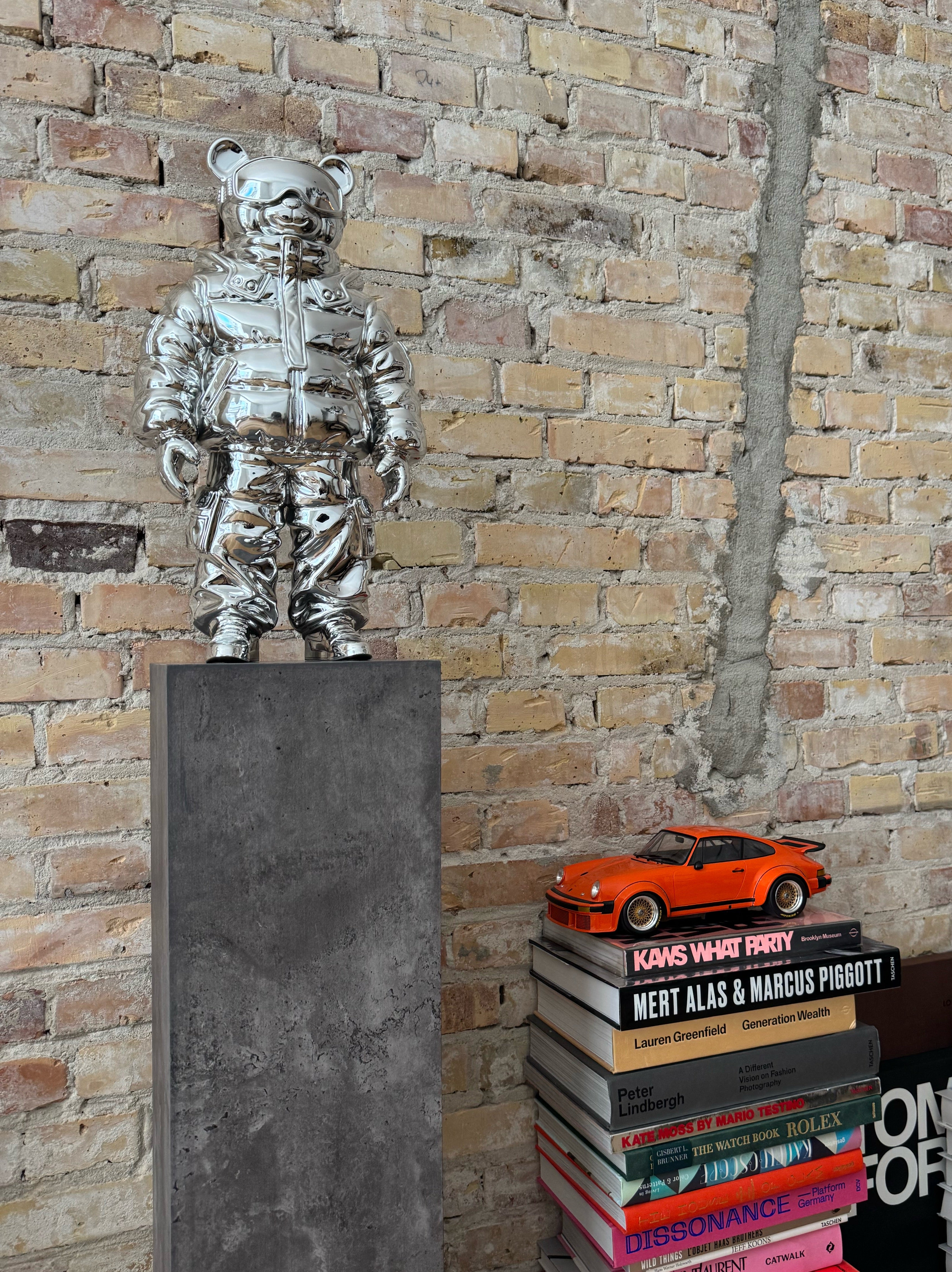Chrome Astrobear Sculpture, 50cm