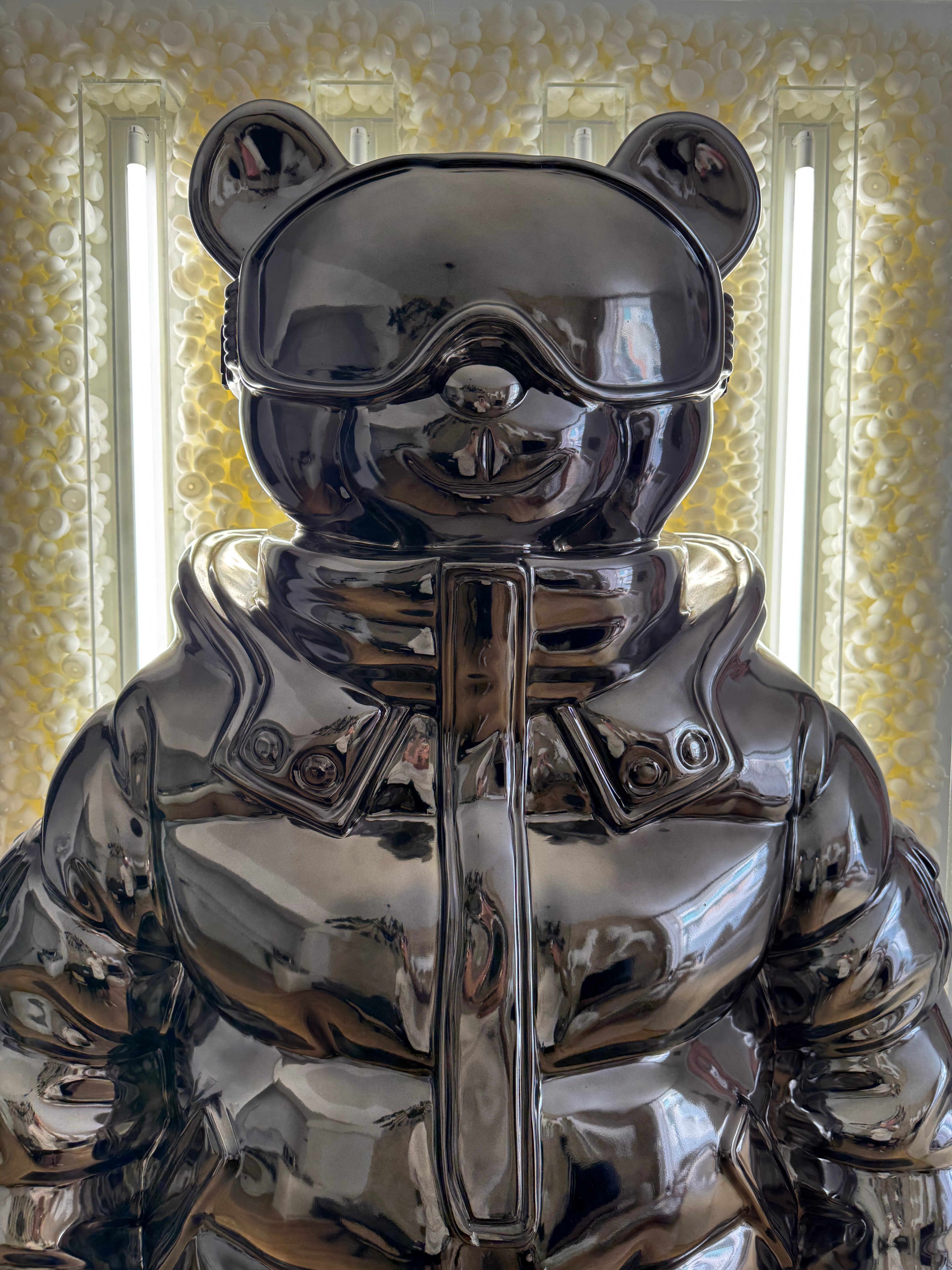 Dark Chrome Astrobear Sculpture, 200cm
