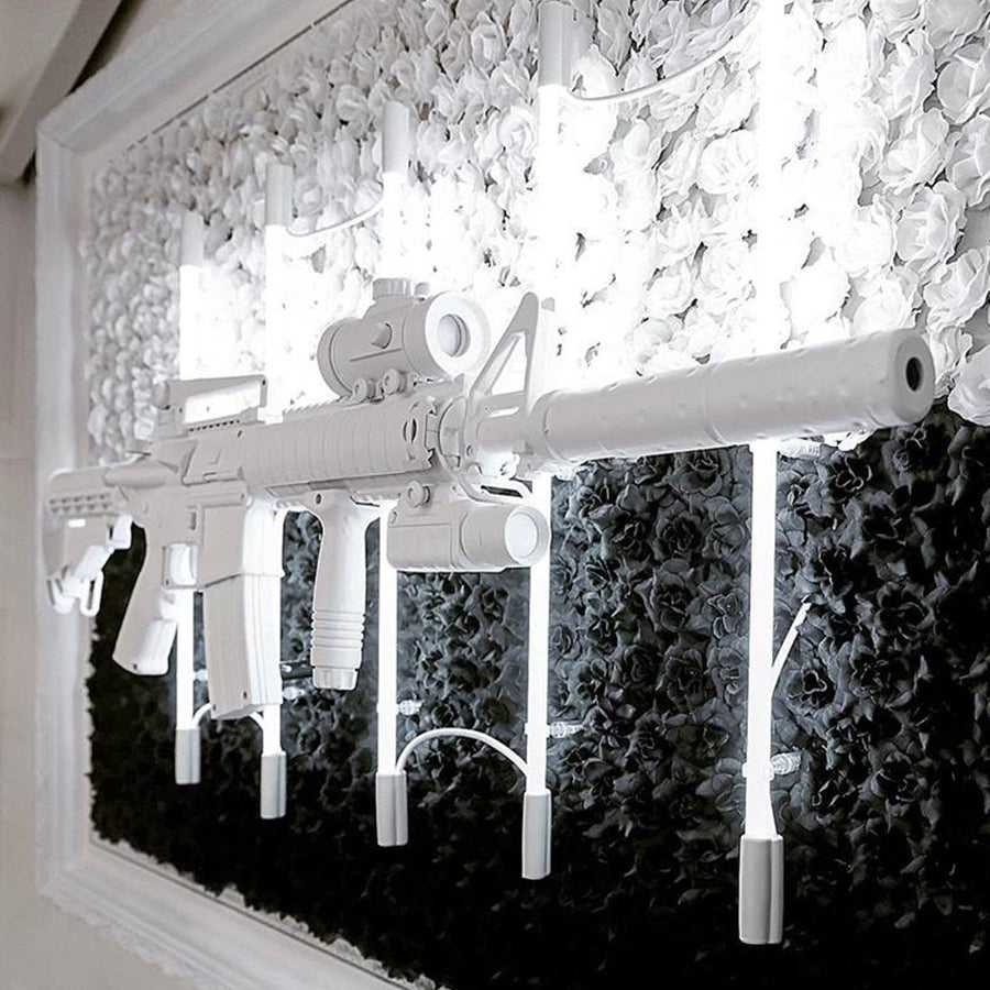 White Flower Gun Neon