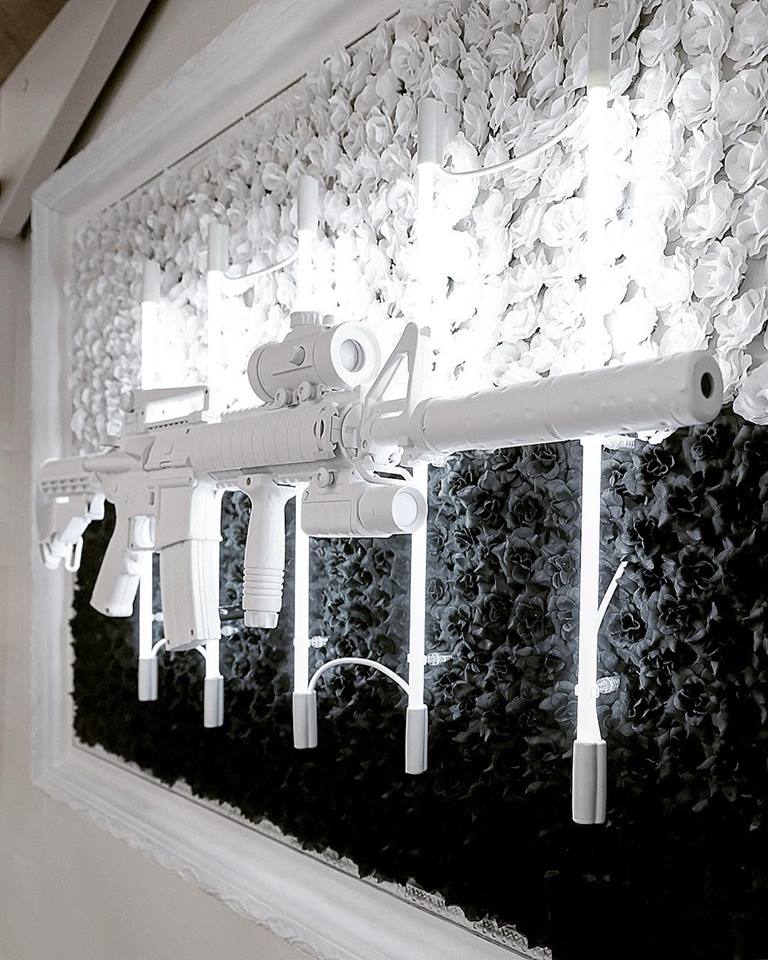 White Flower Gun Neon