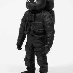 Black Astrobear Sculpture, 40cm