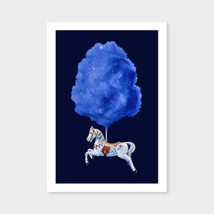 Candyfloss Horse Space (White border)